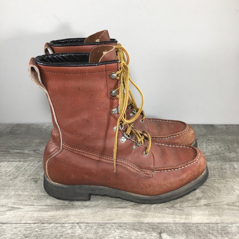Vintage Field & Stream 989 Mens Upland Soft Moc Toe Work Hunting Boots Size 8 D